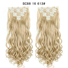 Load image into Gallery viewer, clip-on hair extensions 6pc set p1b/613 / 24inches
