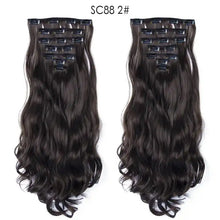 Load image into Gallery viewer, clip-on hair extensions 6pc set t1b/350 / 24inches

