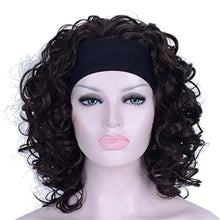 Load image into Gallery viewer, curly chestnut brown headband wig default title

