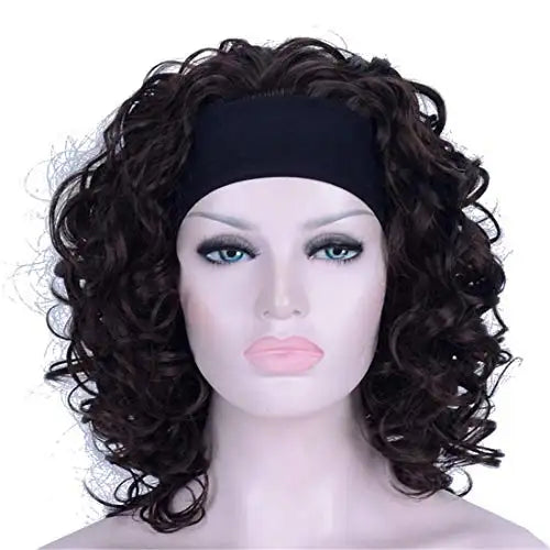 curly chestnut brown headband wig default title