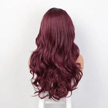 Load image into Gallery viewer, diamond heat resistant wig with big curls red / 150% / lace front / 24inches / china
