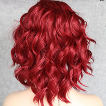 Load image into Gallery viewer, free parting curly hand-tied heat resistant fibre wig
