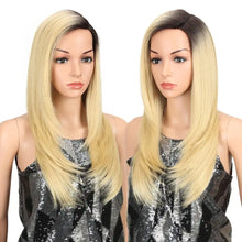 Load image into Gallery viewer, genevieve side parting 24 inch long straight wig
