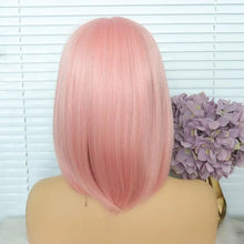 Load image into Gallery viewer, heat friendly pastel pink bob wig
