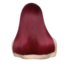Load image into Gallery viewer, henna red wig side part synthetic lace front wig with natural hairline