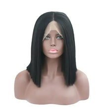 Load image into Gallery viewer, high-temperature synthetic lace front wig natural straight bob wig