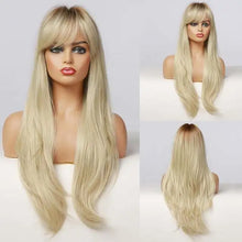 Load image into Gallery viewer, hilary long layered straight wig with side bangs layered lc018-1

