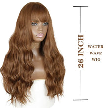 Load image into Gallery viewer, justine long water wave synthetic wigs with bangs
