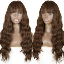Load image into Gallery viewer, justine long water wave synthetic wigs with bangs 9146-2-30 / 26inches / canada
