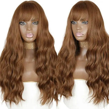 Load image into Gallery viewer, justine long water wave synthetic wigs with bangs 9146-10-12-30 / 26inches / canada
