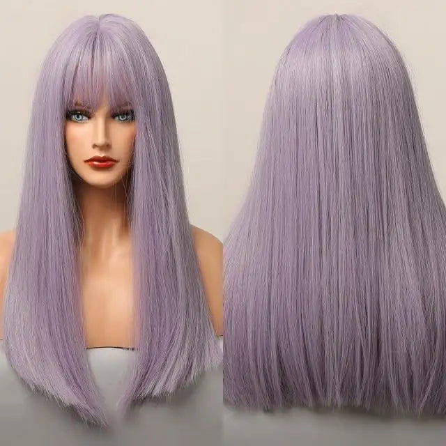kaylah - long heat resistant wig with bangs lc5061-1