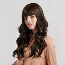Load image into Gallery viewer, light brown blonde ombre long straight synthetic heat resistant wig
