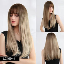 Load image into Gallery viewer, lily long straight wig with bangs lc169-1 / 18inches / canada

