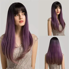 Load image into Gallery viewer, long straight fashion wig with bangs lc169-2

