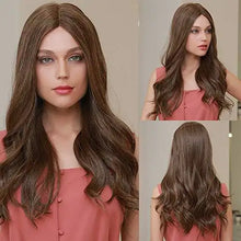 Load image into Gallery viewer, mixed brown lace front wig with center part mix brown
