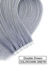 Load image into Gallery viewer, ombre baylage 10pcs remy tape in human hair extensions dark grey / 16 inches / 12 months / 10 pcs / &gt;=60%

