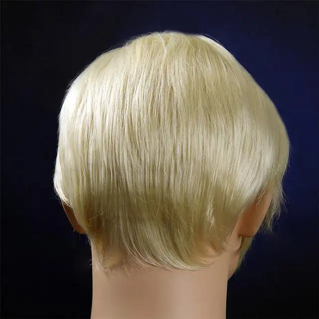 parker - heat resistant 6 inch short straight men's wig light blonde / 6inches