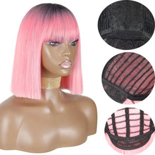 Load image into Gallery viewer, pink shaded bob wig
