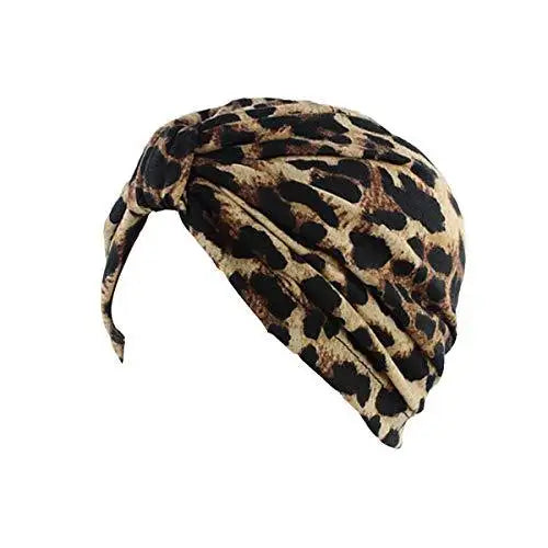 printed leopard and assorted print cotton turban sleep cap printed leopard