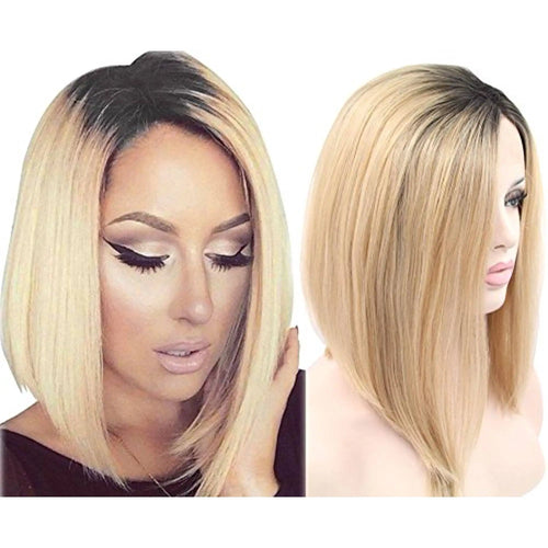 rooted blonde bob wig