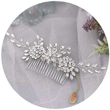 Load image into Gallery viewer, silver rhinestone hair comb default
