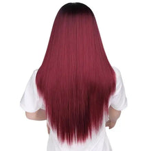 Load image into Gallery viewer, straight ombre 24 inch heat resistant cosplay wig red / 26inches / canada
