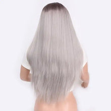 Load image into Gallery viewer, straight ombre 24 inch heat resistant cosplay wig silver grey / 26inches / canada

