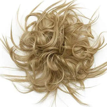 Load image into Gallery viewer, tousled wavy hairpiece bun scrunchie hair wrap 1 piece tousled (45g) / ash blonde
