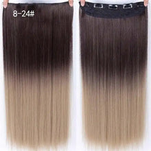 Load image into Gallery viewer, two-tone 24 inch long straight heat friendly clip in hair extension 8-24 / 24inches
