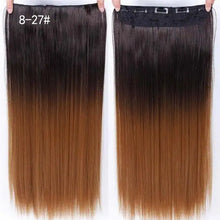Load image into Gallery viewer, two-tone 24 inch long straight heat friendly clip in hair extension 8-27 / 24inches
