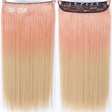 Load image into Gallery viewer, two-tone 24 inch long straight heat friendly clip in hair extension 30-25 / 24inches
