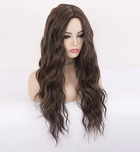 Load image into Gallery viewer, wavy long synthetic wig with center part