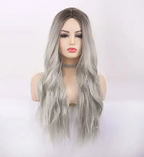 Load image into Gallery viewer, wavy long synthetic wig with center part