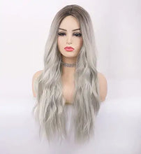 Load image into Gallery viewer, wavy long synthetic wig with center part