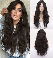 Load image into Gallery viewer, wavy long synthetic wig with center part