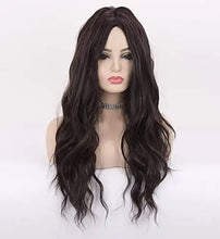Load image into Gallery viewer, wavy long synthetic wig with center part