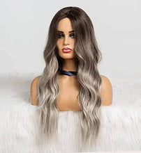 Load image into Gallery viewer, wavy long synthetic wig with center part