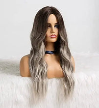 Load image into Gallery viewer, wavy long synthetic wig with center part