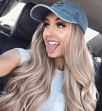 Load image into Gallery viewer, wavy long synthetic wig with center part