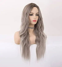 Load image into Gallery viewer, wavy long synthetic wig with center part