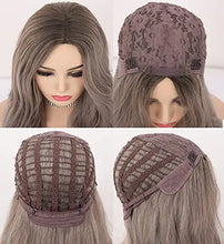 Load image into Gallery viewer, wavy long synthetic wig with center part