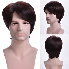 Load image into Gallery viewer, zack thomas heat friendly fibre mens wig red brown wig / 10inches

