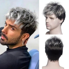 Load image into Gallery viewer, zack thomas heat friendly fibre mens wig t1b/light grey / 10inches
