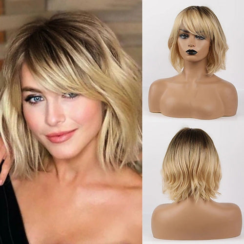Blended Remy Hair Bob Wig with Bangs Wig Store