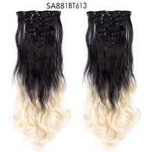 Load image into Gallery viewer, clip-on hair extensions 6pc set #1 / 24inches
