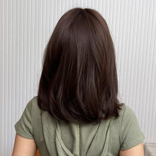Load image into Gallery viewer, Under Curl Styled Dark Brown Bob Wig with Bangs Wig Store