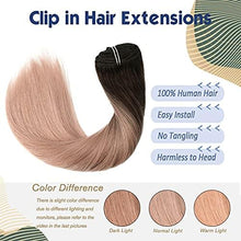 Load image into Gallery viewer, 14-22&quot; Clip In Brazilian Human Hair Extensions 120g 7pcs Set Wig Store
