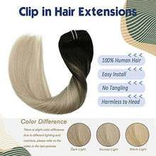 Load image into Gallery viewer, 14-22&quot; Clip In Brazilian Human Hair Extensions 120g 7pcs Set Wig Store
