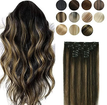 14-22" Clip In Brazilian Human Hair Extensions 120g 7pcs Set Wig Store