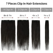 Load image into Gallery viewer, 14-22&quot; Clip In Brazilian Human Hair Extensions 120g 7pcs Set Wig Store
